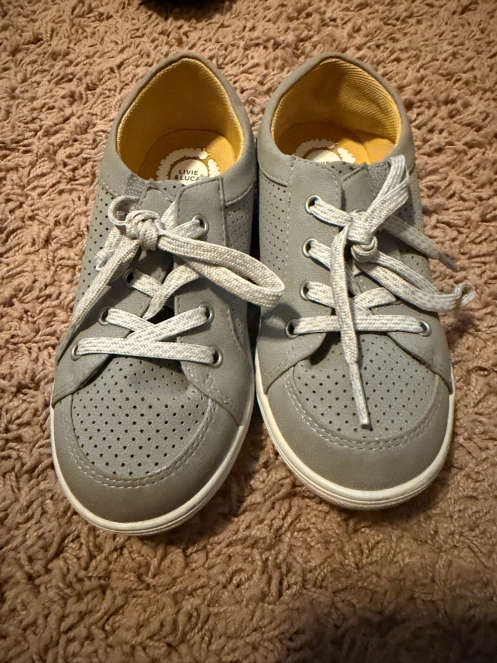 Livie & Luca Kids' Gray Lace-Up Sneakers size 11